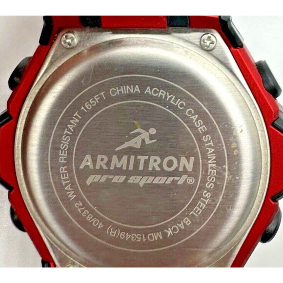 Armitron Pro Sport watch MD15349(R) | Black and Red | Works | Excellent Cond - Picture 5 of 5